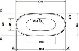 Duravit DuraVato Badewanne,Freist.,Oval,Weiß,Acryl 1700x780x690mm,RS 2,incl.FG u.AÜL-Garn. – Bild 4
