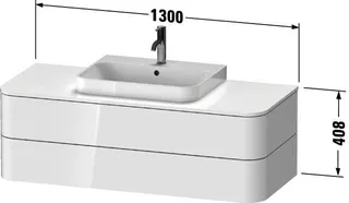 Duravit WTU HappyD2+ wandh.,408x1300x550mm 2Schubkästen, graphit supermatt f.MWT – Bild 2