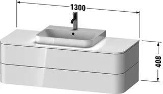 Duravit WTU HappyD2+ wandh.,408x1300x550mm 2Schubkästen, graphit supermatt f.MWT – Bild 3