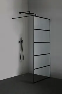 Walk-In 1000x2100mm 8mm Querbügel more4YOU 2.0 Black Stripes, Clean