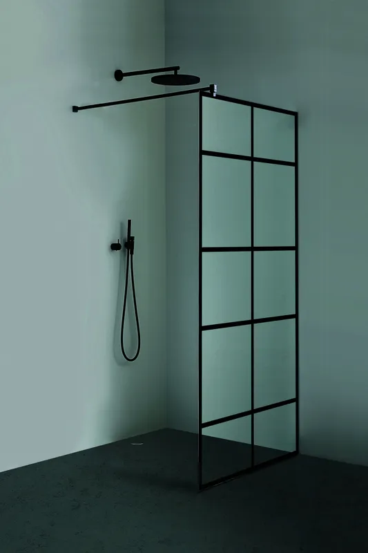Walk-In 1000x2100mm 8mm Querbügel more4YOU 2.0 Black Window, Clean