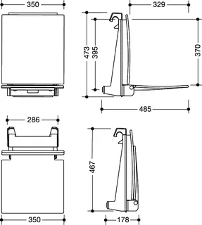 sanibel care-Klappsitz A23 zum einhängen 350x370mm Anthrazitgrau – Bild 3
