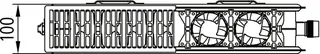 Kermi x-flair, Profil V T22 500x1400mm RAL9016, 10 bar, mit Abd., links – Bild 3