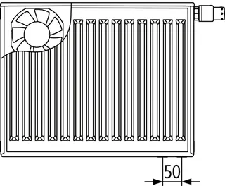 Kermi x-flair, Profil V T22 500x1400mm RAL9016, 10 bar, mit Abd., links – Bild 4