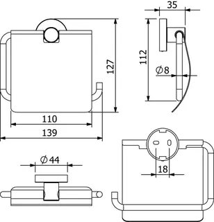 sanibel 1001-Papierhalter A23 mit Deckel verchromt – Bild 2