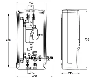 LK 250 Trinkwasserstation 12-28L IG ohne Pumpe und mit Wärmetauscher – Bild 2
