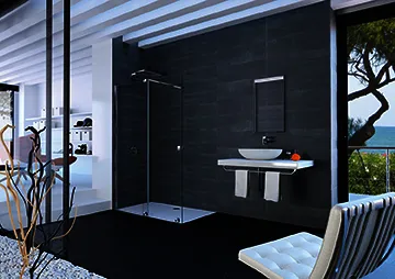 Walk-In GT Select+Wandprofil ESG design4YOU 3.0 100/li H2000schwarz matt