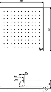Ideal Standard Kopfbrause Idealrain Pro 300x300mm Chrom – Bild 3