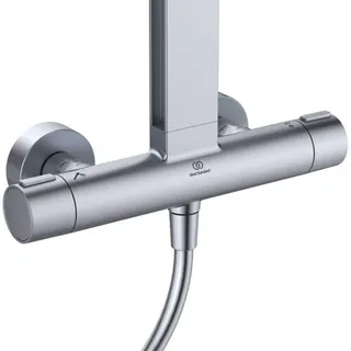 Ideal Standard Duschsystem CerathermAlu+ m.Brauseth. 2 Ablagen, 2F-HB u. 2F-Kopfbrause Silver – Bild 4