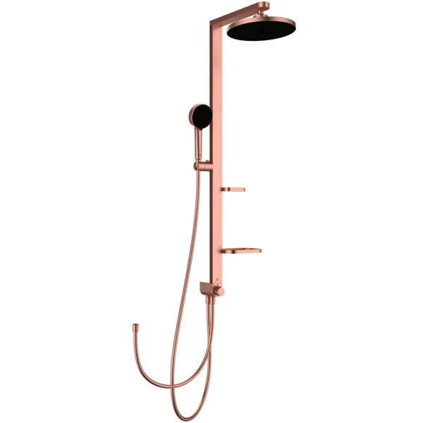 Ideal Standard Duschsystem Ceratwist Alu+ o.Arm., m.2 Ablagen,2F-HB u.2F-KB Rose