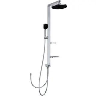 Ideal Standard Duschsystem Ceratwist Alu+ o.Arm., m.2 Ablagen,2F-HB u.2F-KB Silver – Bild 1