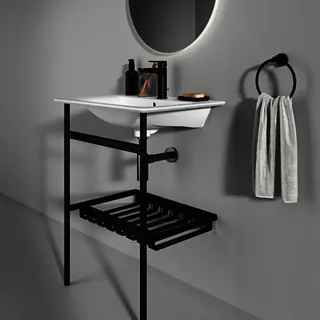 Ideal Standard bodenstehende Metallkonsole Conca 560x428x836mm Silk Black – Bild 5