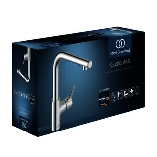 Ideal Standard Küchenarmatur Gusto iMX Ausld.232mm L-Auslauf mit Seife Chrom – Bild 4
