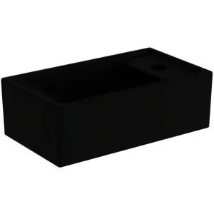 IS Handwaschbecken i.life S 1 Hl. o.Ül. Ablg.rechts 370x210x120mm Schwarz