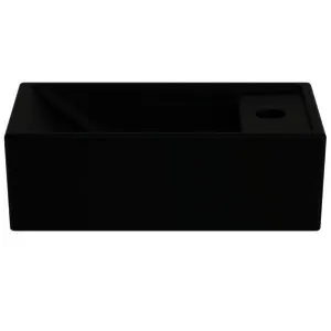Ideal Standard Handwaschbecken i.life S 1 Hahnloch ohne Überlauf Ablg.rechts 370x210x120mm Schwarz – Bild 2