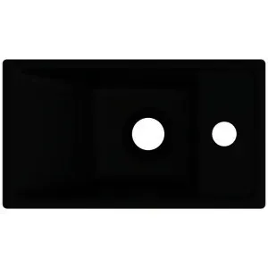 Ideal Standard Handwaschbecken i.life S 1 Hahnloch ohne Überlauf Ablg.rechts 370x210x120mm Schwarz – Bild 3