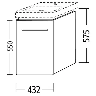 sanibel 5001 Waschtisch-Unterbau KF20059L Griff Tür links 432x575x345mm Eiche-Kansas – Bild 3