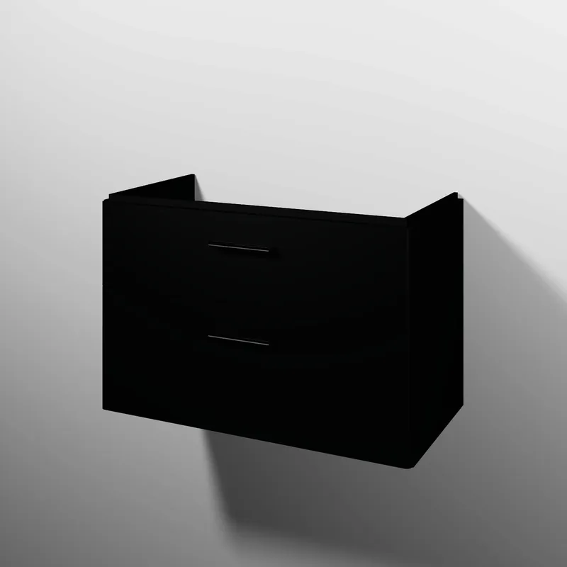 sanibel 5001 Waschtisch-Unterbau KF20608 Griff 2 Auszüge 870x575x455mm Schwarz-Matt