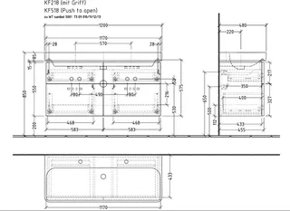 sanibel 5001 Waschtisch-Unterbau KF21859 Griff 4 Auszüge 1170x575x455mm Eiche-Kansas – Bild 2