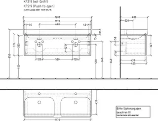 sanibel 5001 DWT-Unterbau KF21978 Griff 1 Auszug 1170x375x455mm Weiß-Glanz – Bild 2