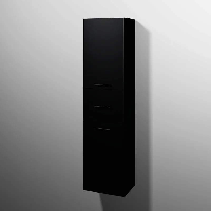 sanibel 5001 Hochschrank KF13508L Griff 2T/1AZ links 450x1743x340mm Schwarz-Matt
