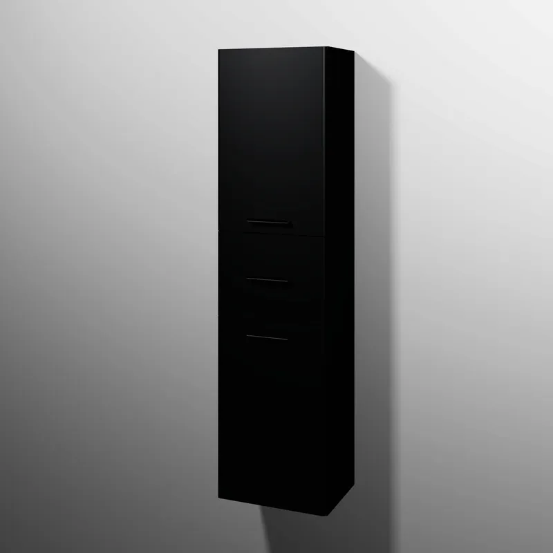 sanibel 5001 Hochschrank KF13508R Griff 2T/1AZ rechts 450x1743x340mm Schwarz-Matt