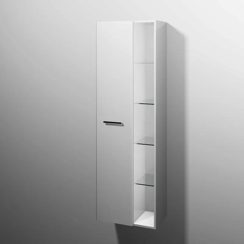 sanibel 5001 Stauraumschr. KF12078 Griff drehbar 1 Tür 550x1743x340mm Weiß-Glanz