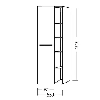 sanibel 5001 Stauraumschr. KF12067 Griff drehbar 1T 550x1743x340mm Sandgrau-Matt – Bild 2