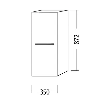 sanibel 5001 Mittelschrank KF11050 Griff drehbar 1 Tür 350x872x340mm Eiche-Tabak – Bild 3