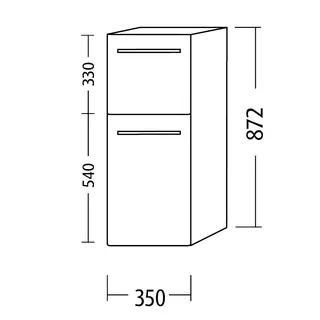 sanibel 5001 Mittelschr. KF12637L Griff 1T/1AZ links 350x872x340mm Eiche-Nebraska – Bild 2