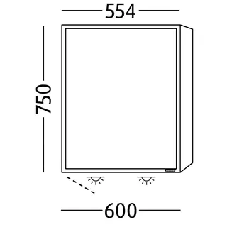 sanibel 5001 Spiegelschrank AB03043 LED Alu 1 Tür links 600x741x168mm Weiß-Soft – Bild 2