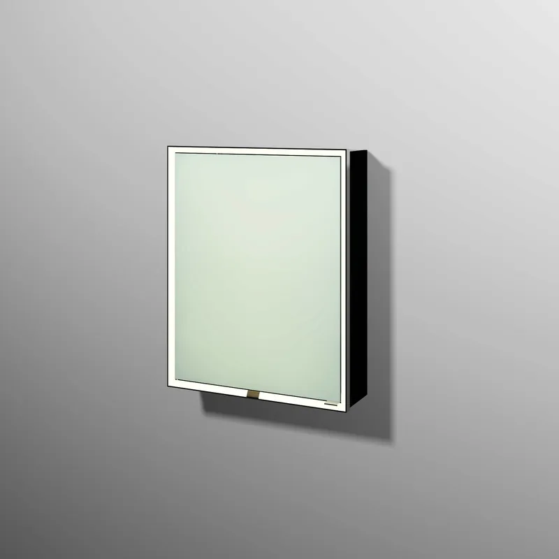 sanibel 5001 Spiegelschrank AB03008 LED Alu 1 Tür links 600x741x168mm Schwarz-Matt