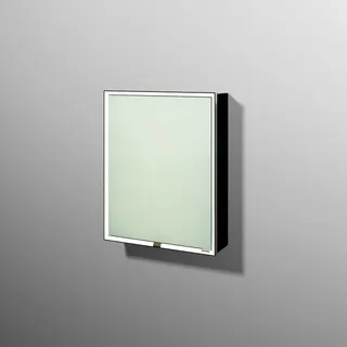 sanibel 5001 Spiegelschrank AB03008 LED Alu 1 Tür links 600x741x168mm Schwarz-Matt – Bild 1