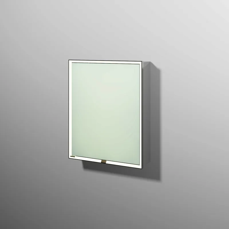 sanibel 5001 Spiegelschrank AB03178 LED Alu 1 Tür rechts 600x750x168mm Weiß-Glanz