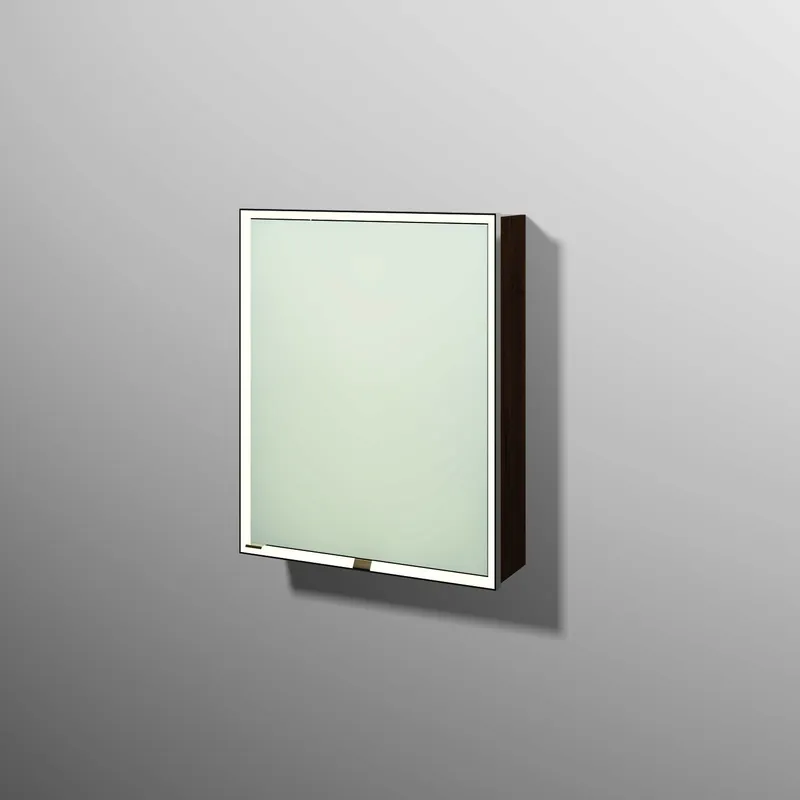 sanibel 5001 Spiegelschrank AB03150 LED Alu 1 Tür rechts 600x750x168mm Eiche-Tabak