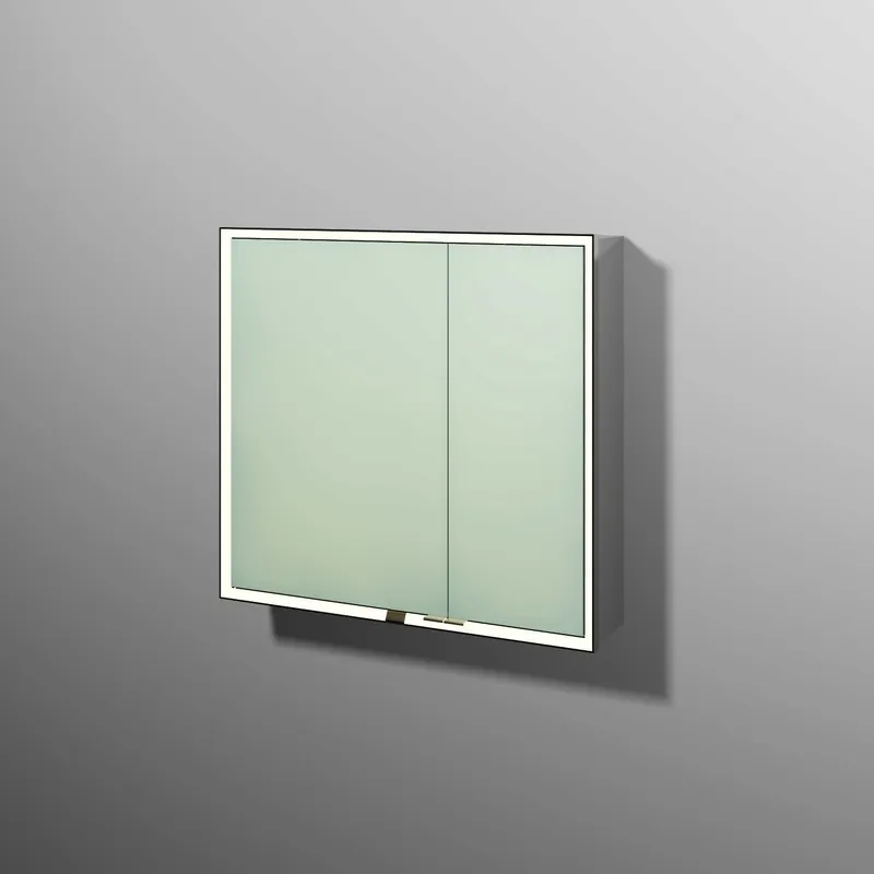 sanibel 5001 Spiegelschrank AB03278 LED Alu 2 Türen 800x750x168mm Weiß-Glanz