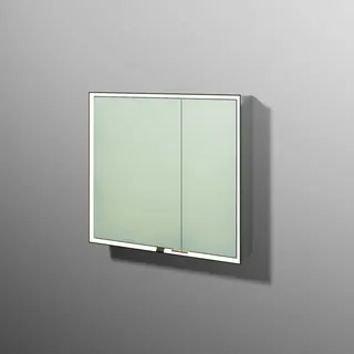 sanibel 5001 Spiegelschrank AB03278 LED Alu 2 Türen 800x750x168mm Weiß-Glanz