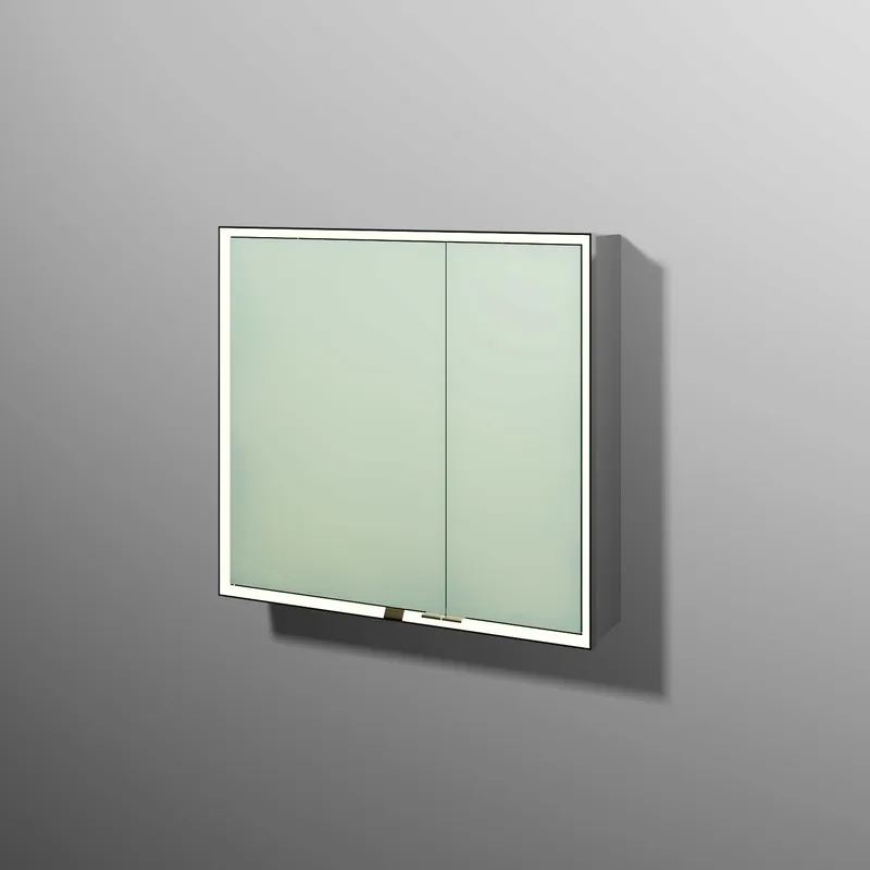 sanibel 5001 Spiegelschrank AB03243 LED Alu 2 Türen 800x750x168mm Weiß-Soft