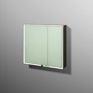 sanibel 5001 Spiegelschrank AB03267 LED Alu 2 Türen 800x750x168mm Sandgrau-Matt