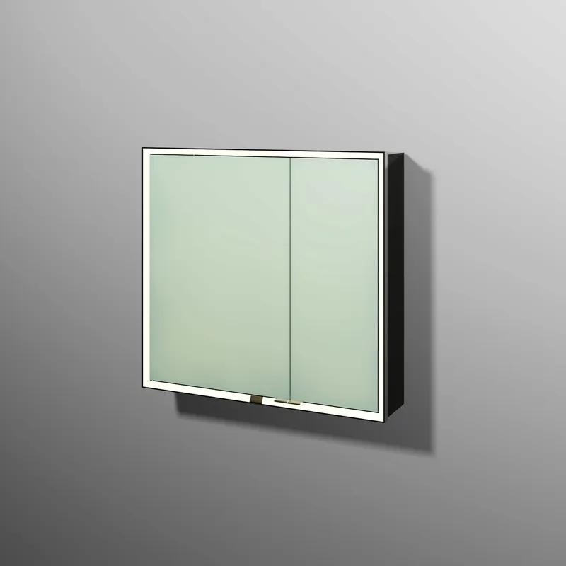 sanibel 5001 Spiegelschrank AB03279 LED Alu 2 Türen 800x750x168mm Anthrazit-Gl.