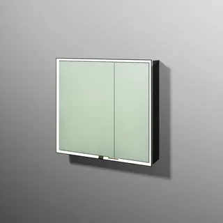 sanibel 5001 Spiegelschrank AB03279 LED Alu 2 Türen 800x750x168mm Anthrazit-Gl.
