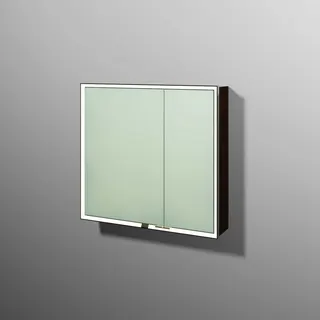 sanibel 5001 Spiegelschrank AB03250 LED Alu 2 Türen 800x750x168mm Eiche-Tabak – Bild 1