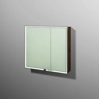 sanibel 5001 Spiegelschrank AB03285 LED Alu 2 Türen 800x750x168mm Eiche-Natural