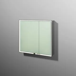 sanibel 5001 Spiegelschrank AB03255 LED Alu 2 Türen 800x750x168mm Linde-Hell