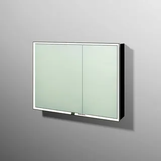 sanibel 5001 Spiegelschrank AB03408 LED Alu 2 Türen 1000x750x168mm Schwarz-Matt