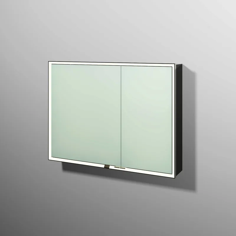 sanibel 5001 Spiegelschrank AB03479 LED Alu 2 Türen 1000x750x168mm Anthrazit-Gl.