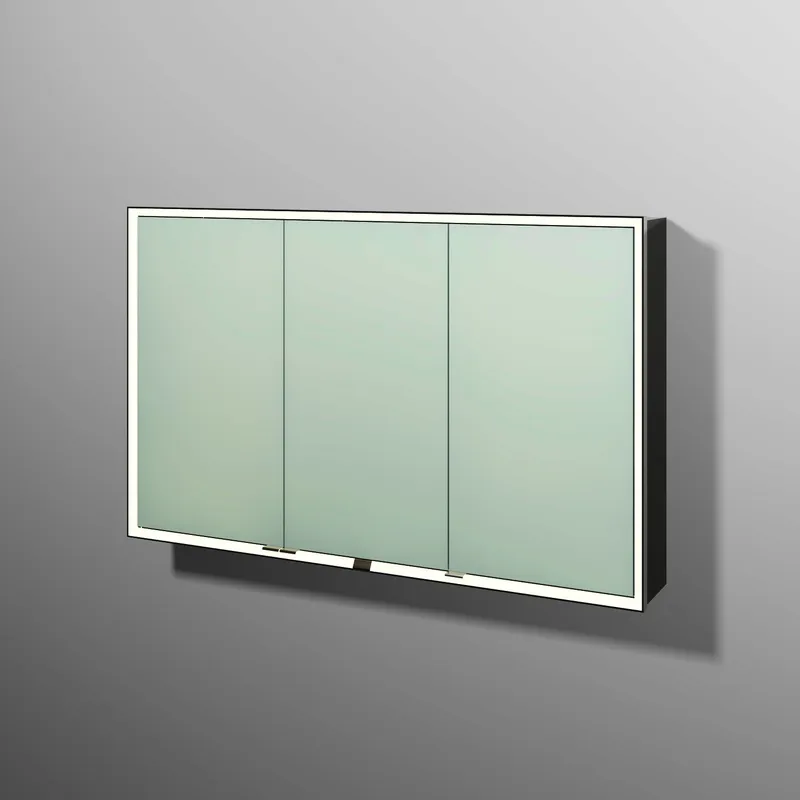 sanibel 5001 Spiegelschrank AB03679 LED Alu 3 Türen 1200x750x168mm Anthrazit-Gl.