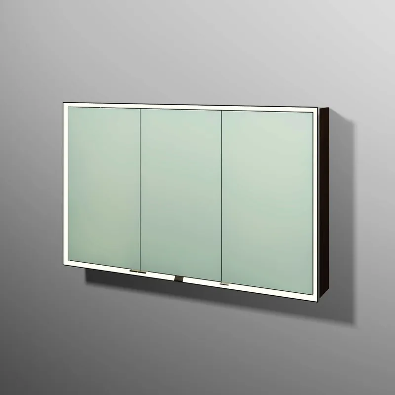 sanibel 5001 Spiegelschrank AB03650 LED Alu 3 Türen 1200x750x168mm Eiche-Tabak