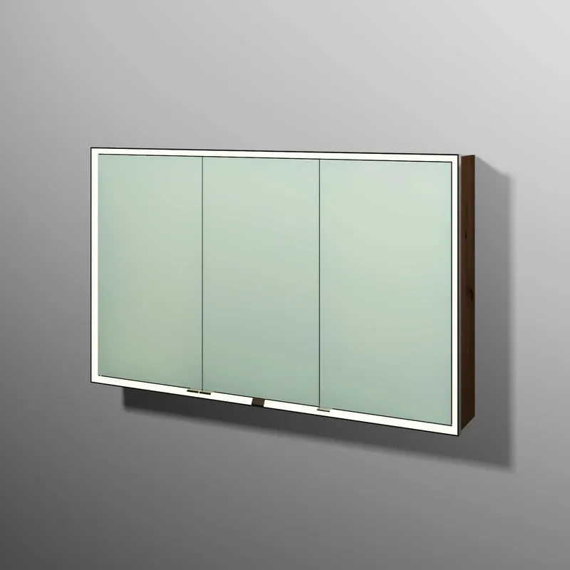 sanibel 5001 Spiegelschrank AB03685 LED Alu 3 Türen 1200x750x168mm Eiche-Natural