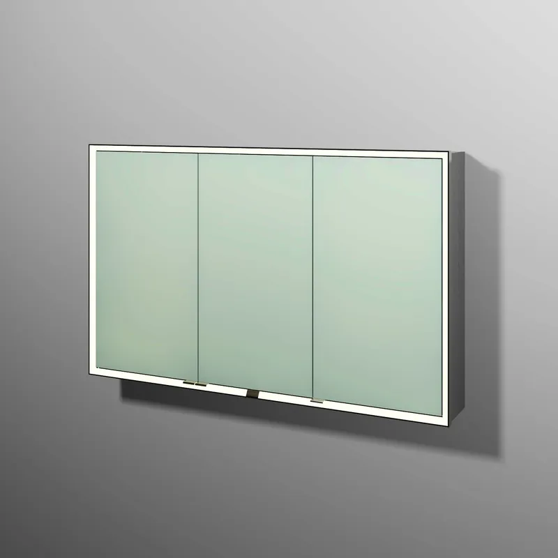 sanibel 5001 Spiegelschrank AB03655 LED Alu 3 Türen 1200x750x168mm Linde-Hell